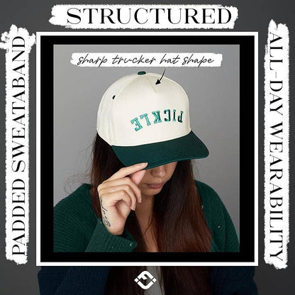 2-Tone Embroidered Cap - Pickle - Green/Beige