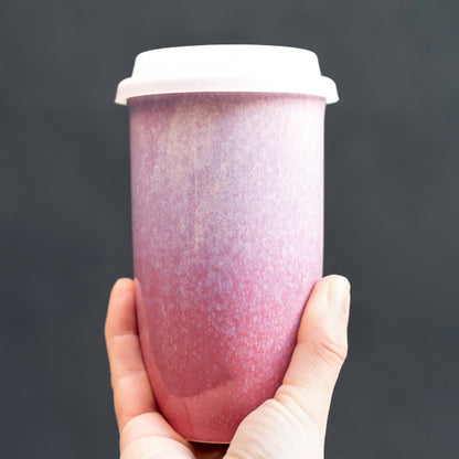 Astral Bloom Ceramic Travel Mug – 16oz - Pottery Fall Mugs