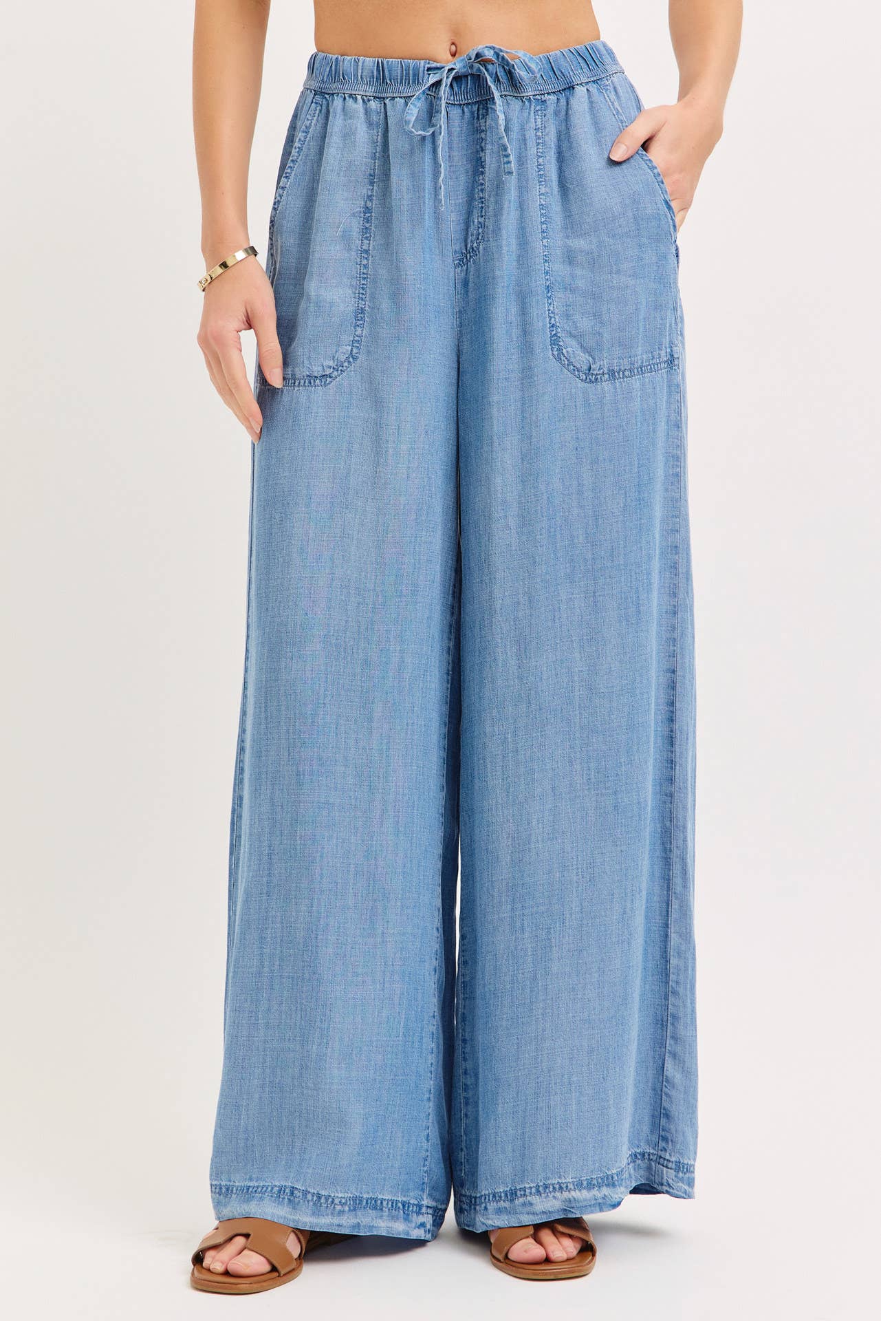 Elastic Waist Palazzo Pants