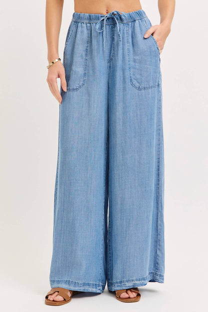 Elastic Waist Palazzo Pants