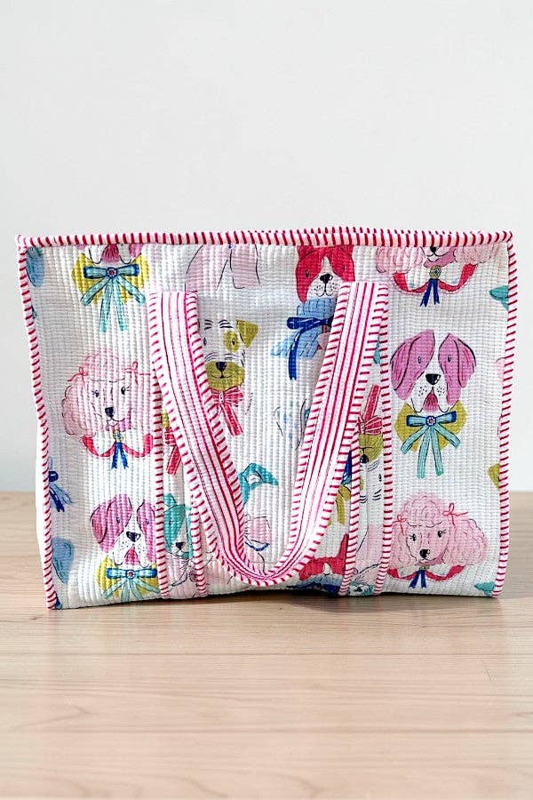 Pups in Bows Tote Bag