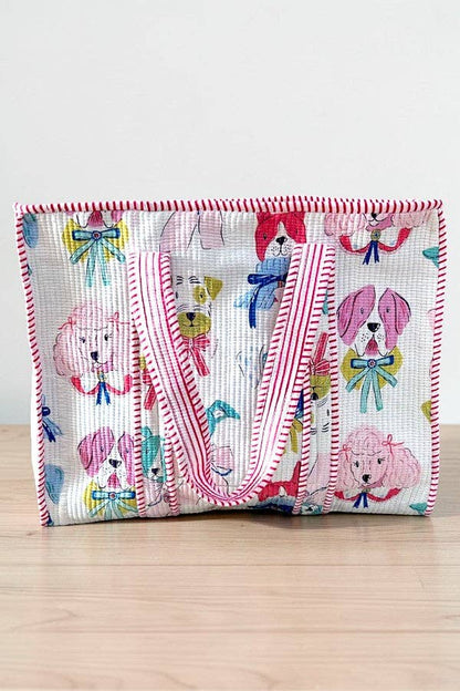 Pups in Bows Tote Bag