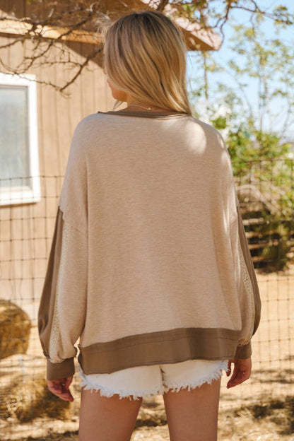 Oatmeal Color Block Sweatshirt