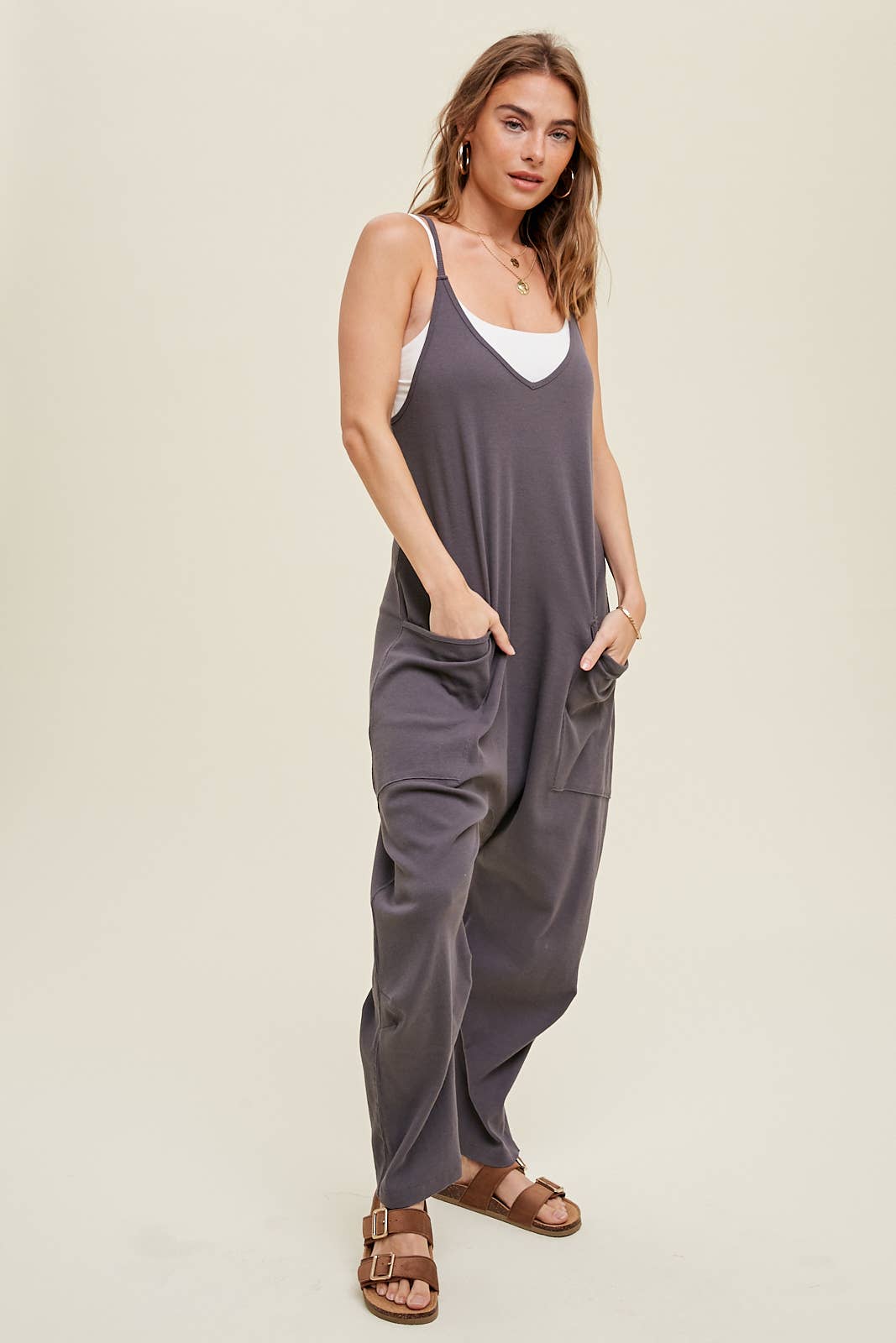 Ribbed Knit Jumpsuit With Pockets