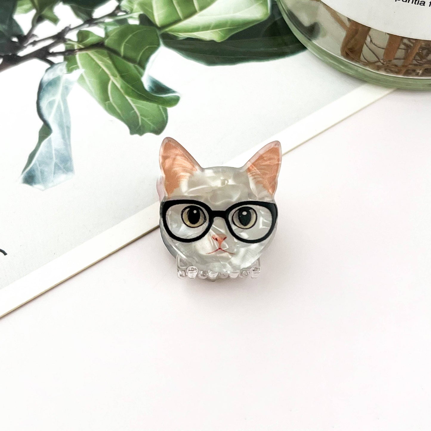 Mini Cat Print Claw Clip