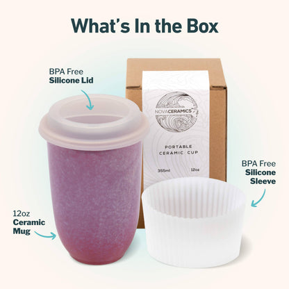 Astral Bloom Ceramic 12 oz Travel Mug