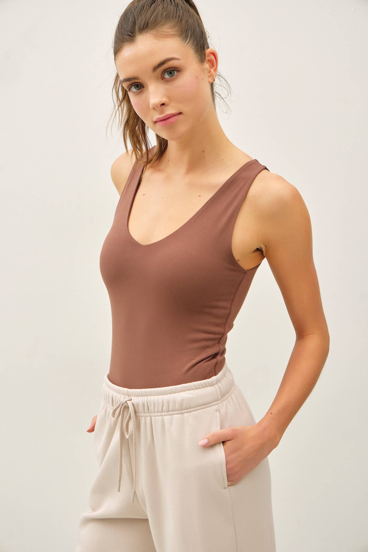 Basic Full Length V-Neck Tank
