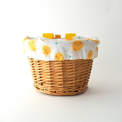 Kids Wicker Basket with Cute Sunshine Liner