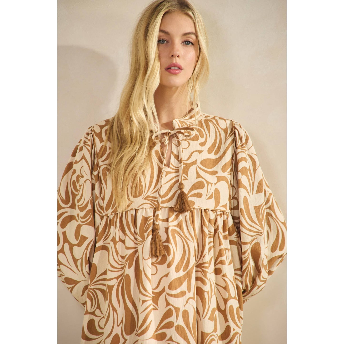 Sundown Swirl Babydoll Dress