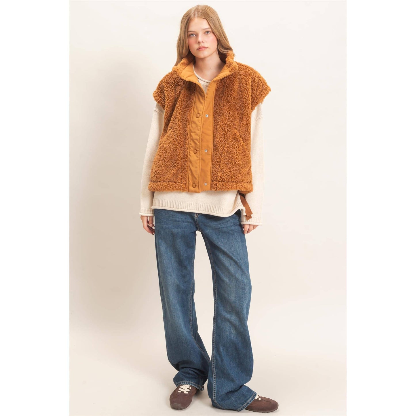 Sherpa Vest With Snap Closure