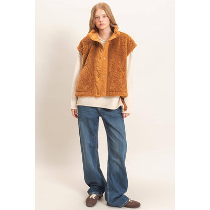 Sherpa Vest With Snap Closure