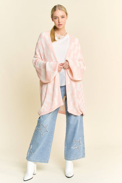 Lightweight Checkerboard Cardigan