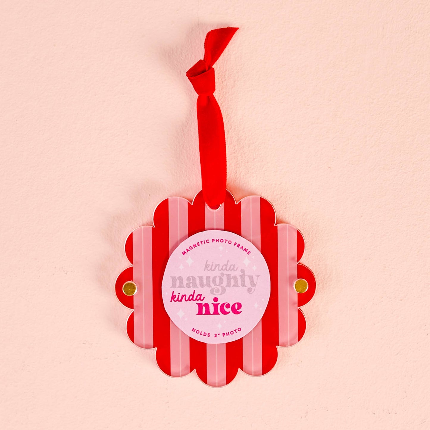 Peppermint Stripes Picture Frame Ornament