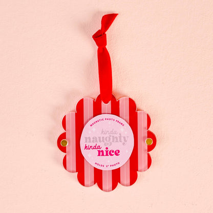 Peppermint Stripes Picture Frame Ornament