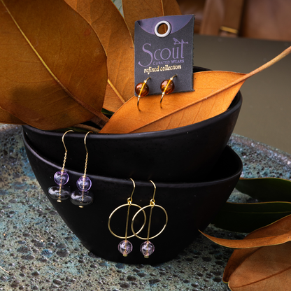 Refined Glass Stacked Threader - Lavender/Smoke/Gold
