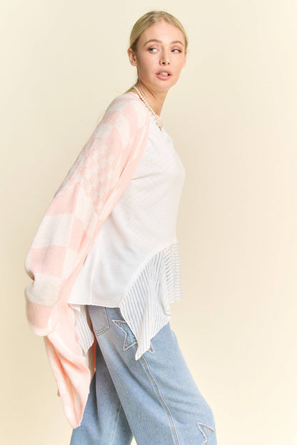 Lightweight Checkerboard Cardigan