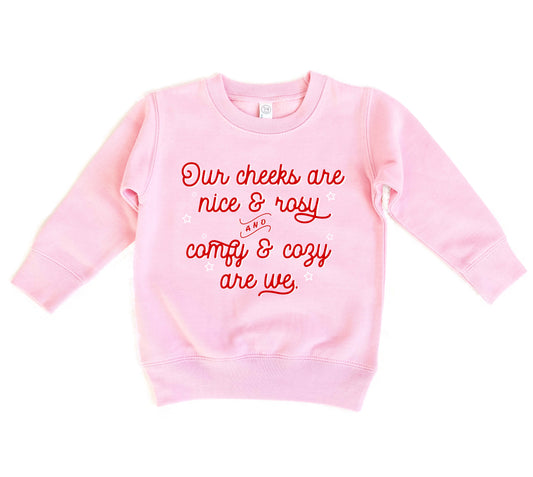 Nice and Cozy | Girls Pink Christmas Sweatshirt