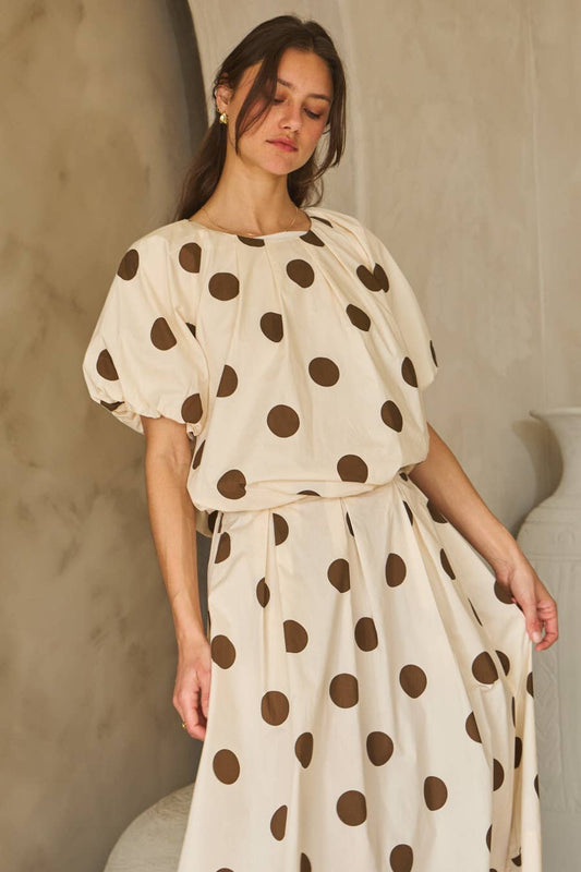Voluminous Polka Dot Blouse