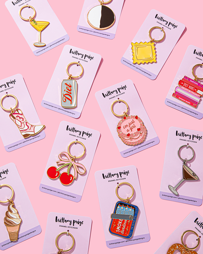 Espresso Martini Enamel Keychain Bag Charm