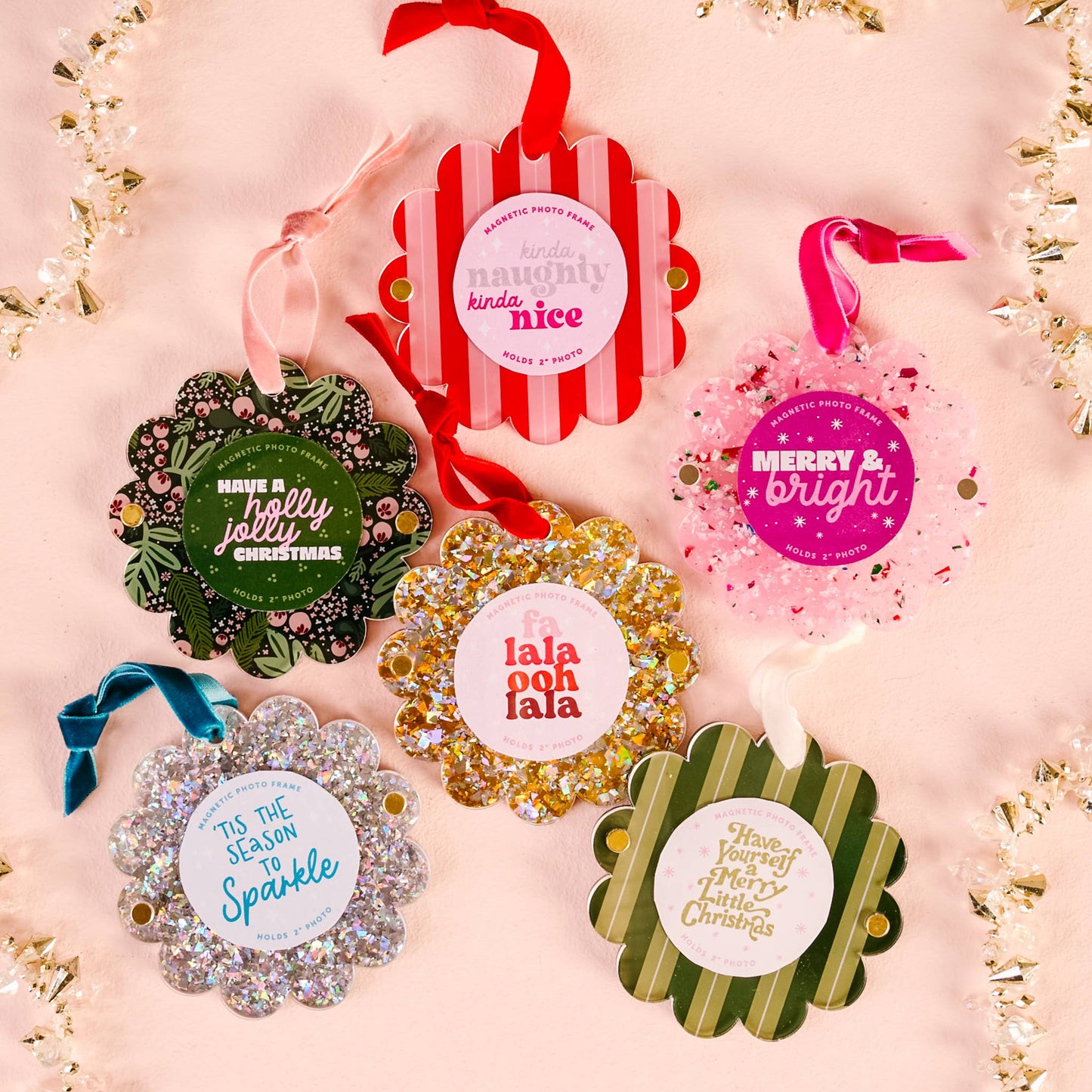 Confetti Pink Picture Frame Ornament