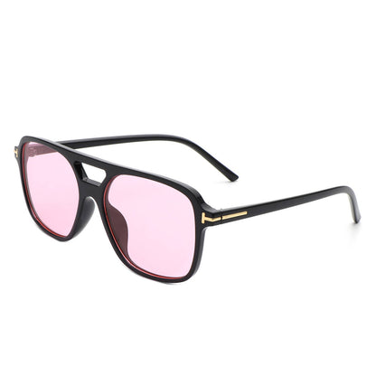 Retro Square Brow-Bar Fashion Vintage Aviator Sunglasses
