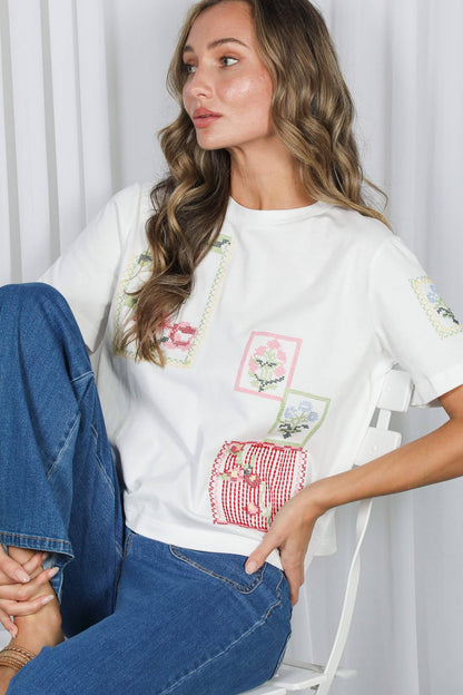 Cross-Stitch Embroidered Top