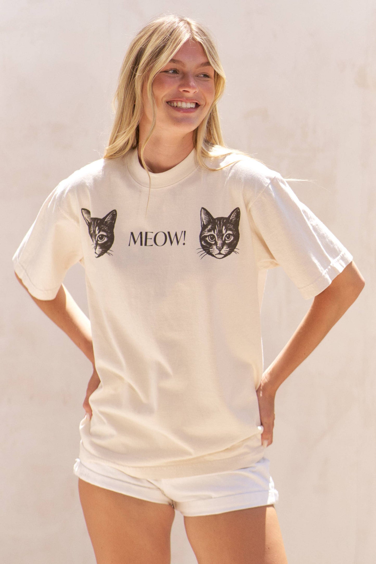 Two Cat Meow Graphic Tee