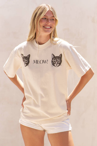 Two Cat Meow Graphic Tee