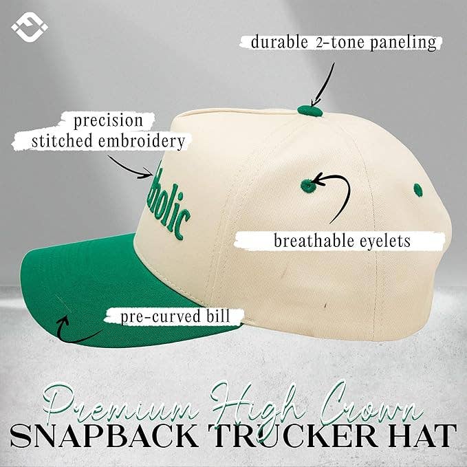 2-Tone Cap - Pickleholic - Kelly Green/Beige