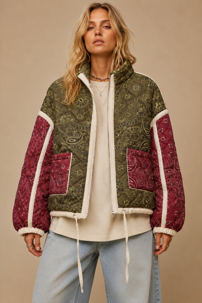 Patchwork Bandana Quilted Jacket