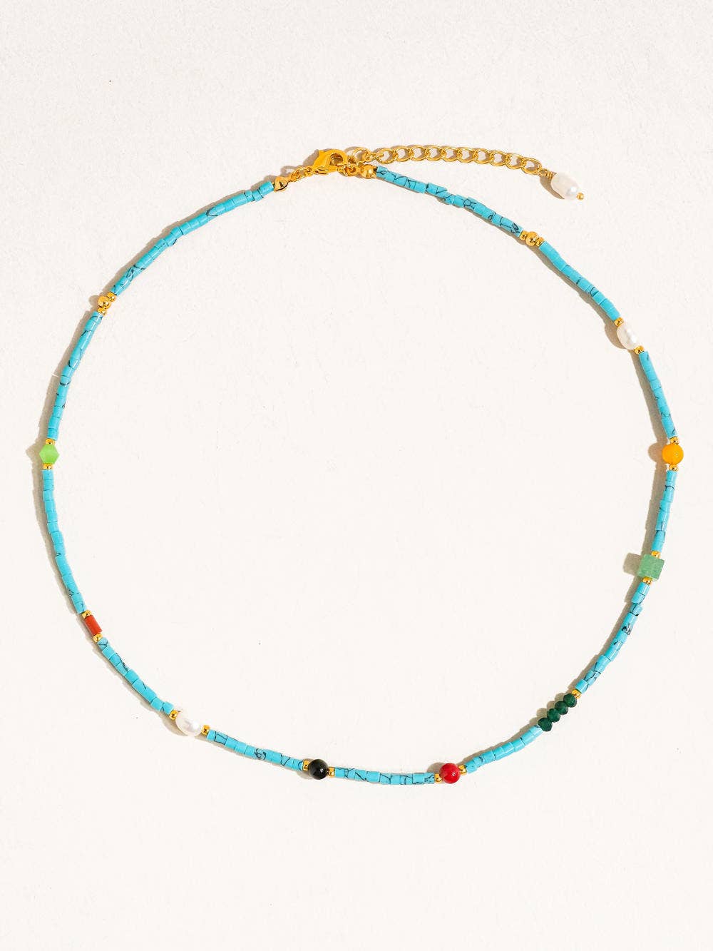 Calise Boho Handmade Blue Turquoise Stone Beaded Necklace