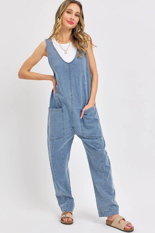 One and Done Denim Jumpsuit
