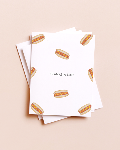 Franks A Lot — Hot Dog Thank You Card