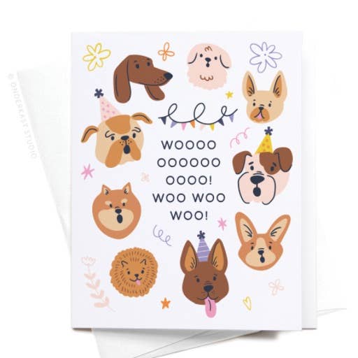 Woo! Birthday Dogs Greeting Card