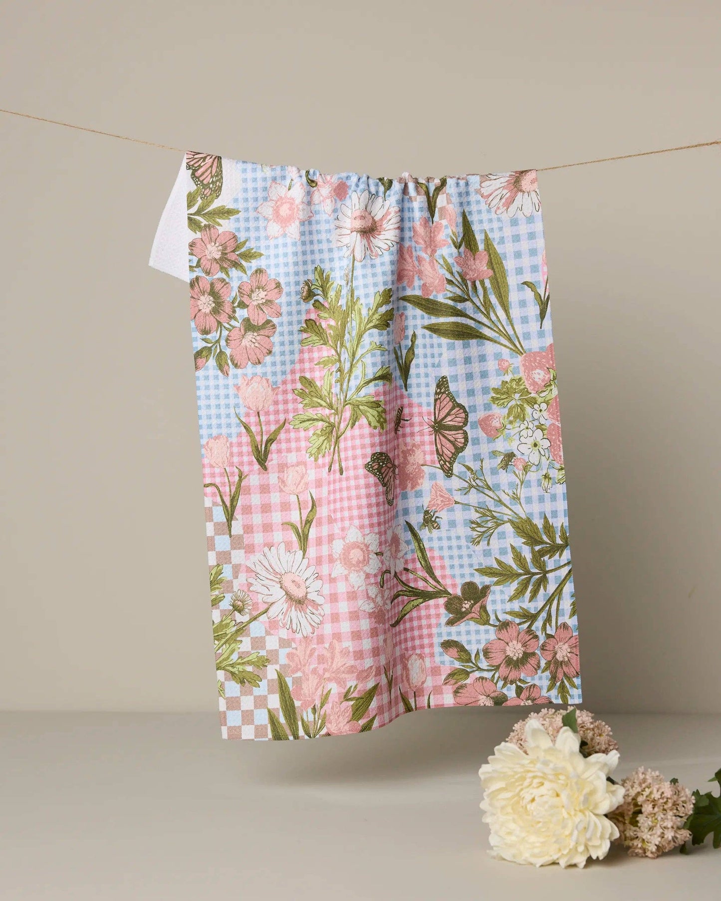 Geometry Floral Collage Tea Towel