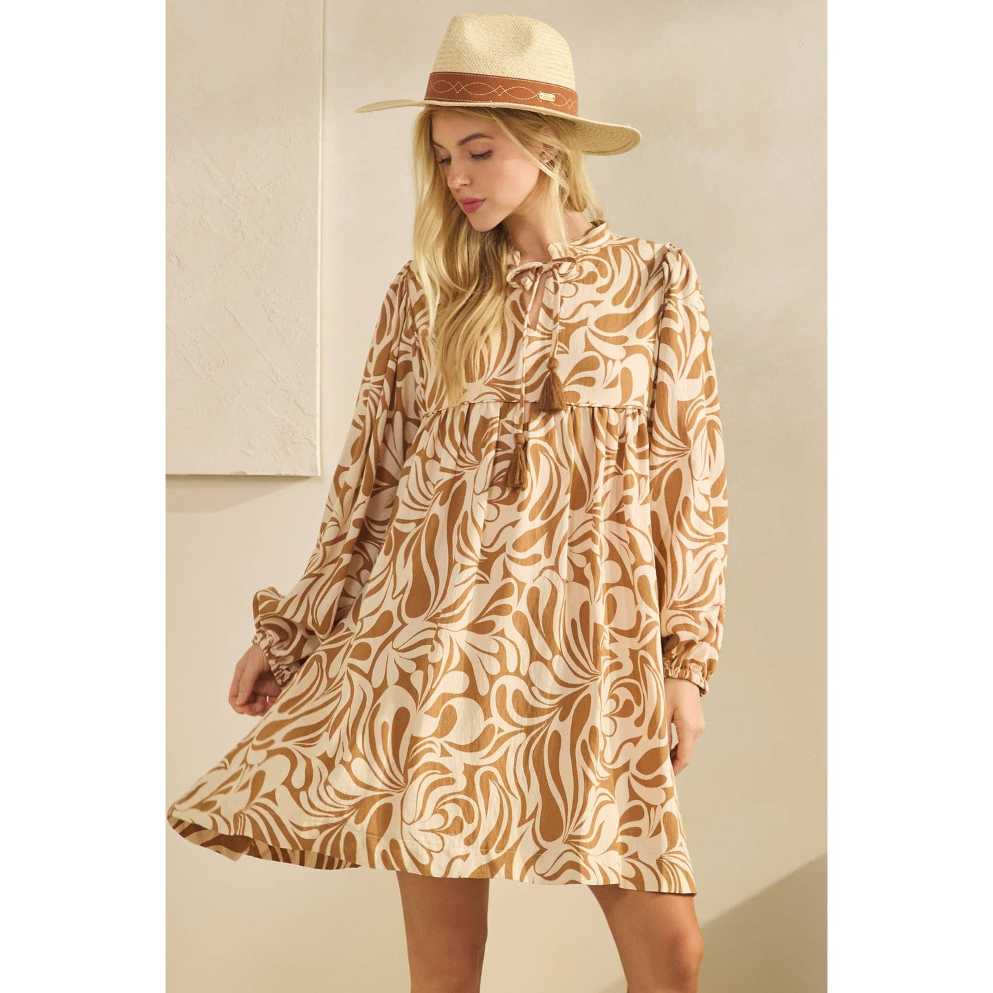 Sundown Swirl Babydoll Dress