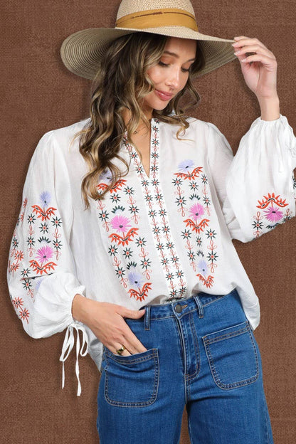 Vintage Embroidered Bohemian Blouse