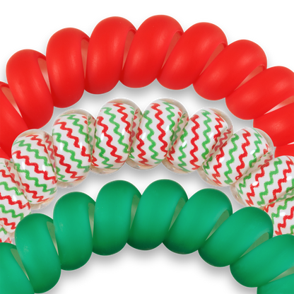 Spiral Hair Coils | Large | Santa Baby Hair Ties
