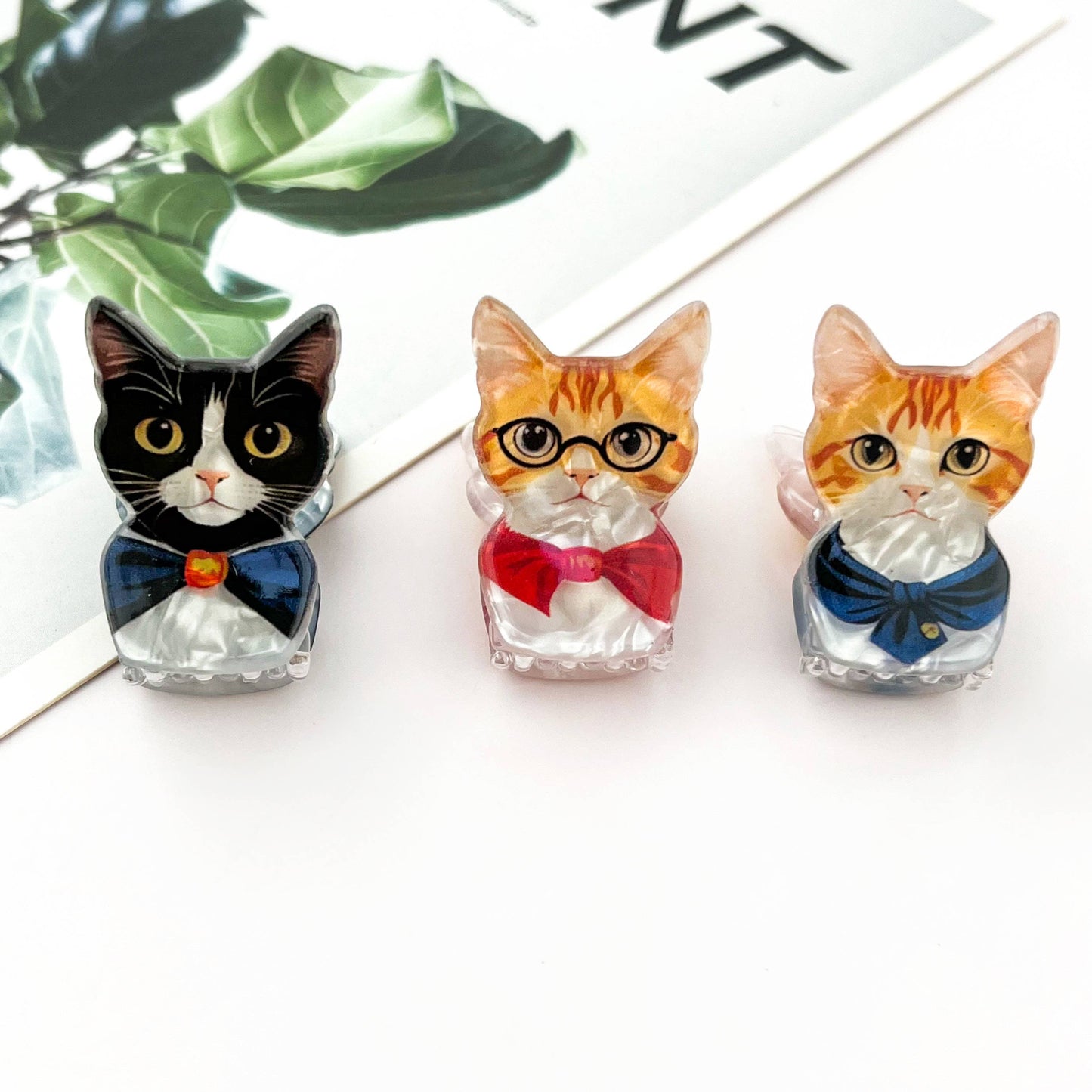 Mini Cat Print Claw Clip