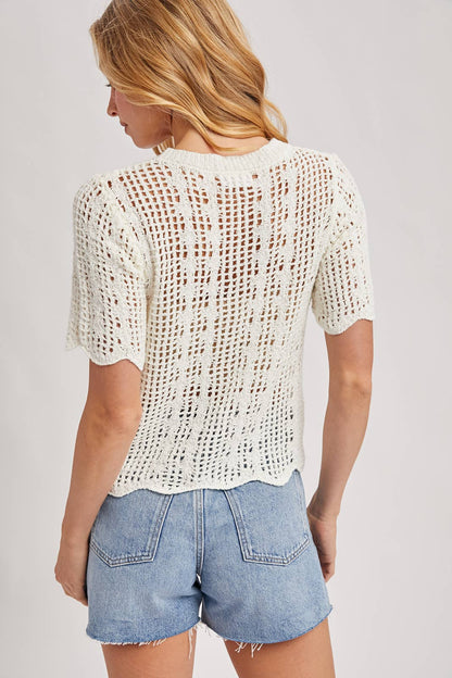 Floral Embroidered Crochet Cardigan