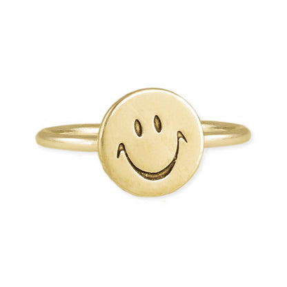 Put on a Happy Face Gold Ring