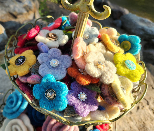Felted Flower Pin