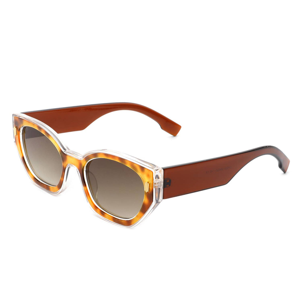 Women Retro Round Fashion Narrow Cat Eye Sunglasses 