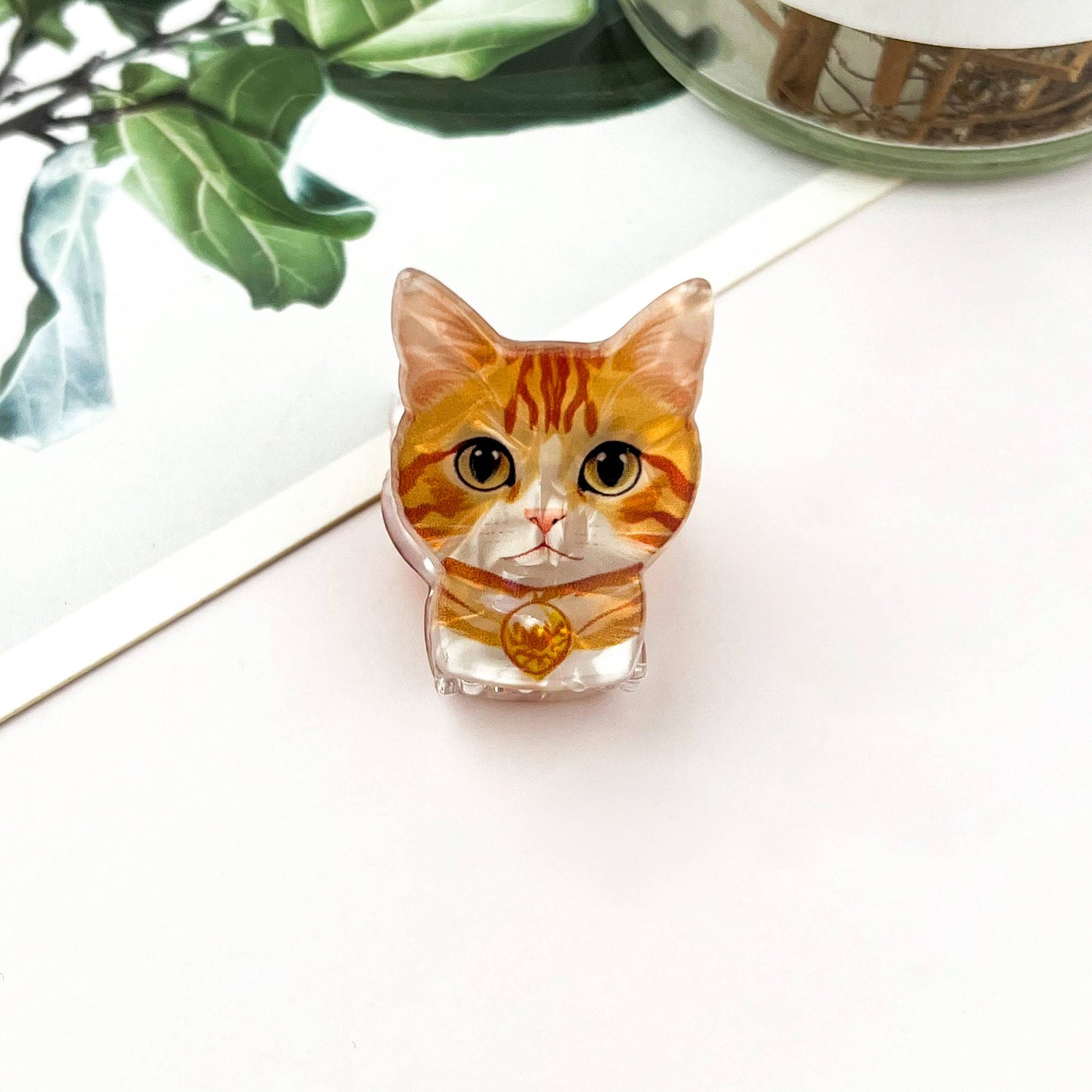 Mini Cat Print Claw Clip