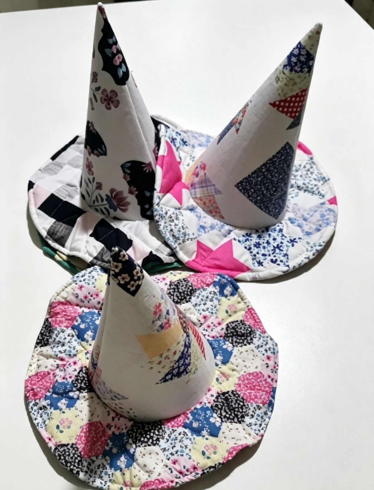 Patchwork Quilted Witch Hat Halloween Hat