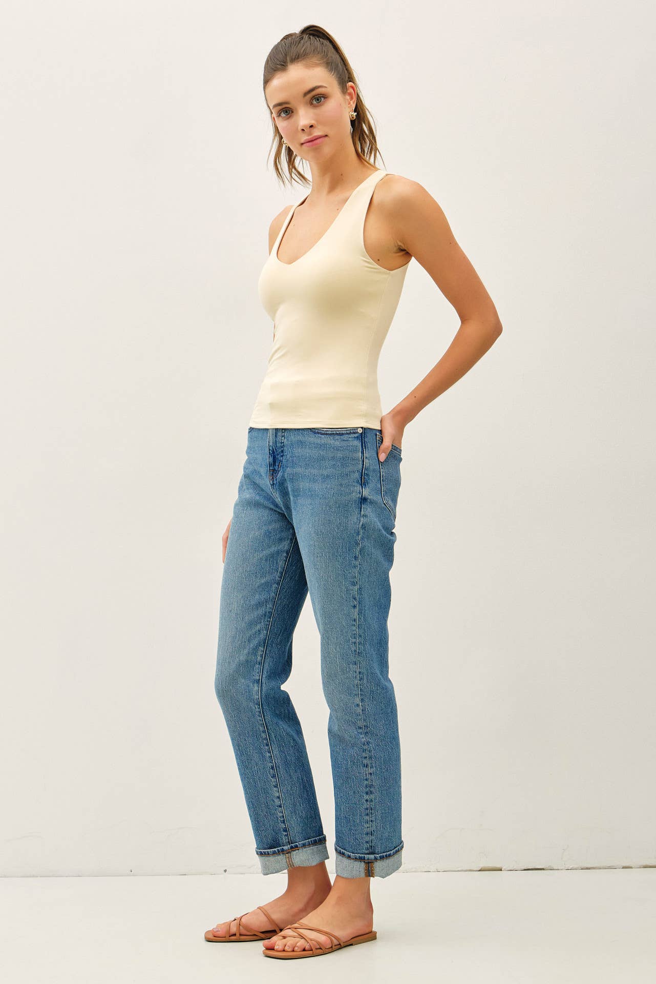 Basic Full Length V-Neck Tank