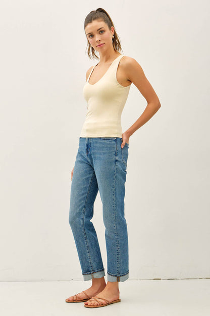 Basic Full Length V-Neck Tank