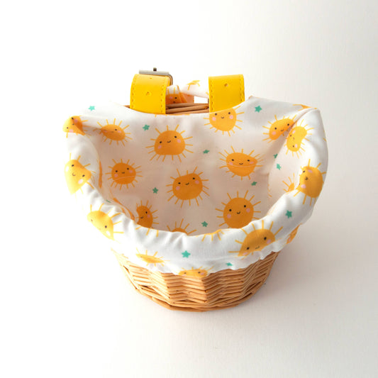 Kids Wicker Basket with Cute Sunshine Liner