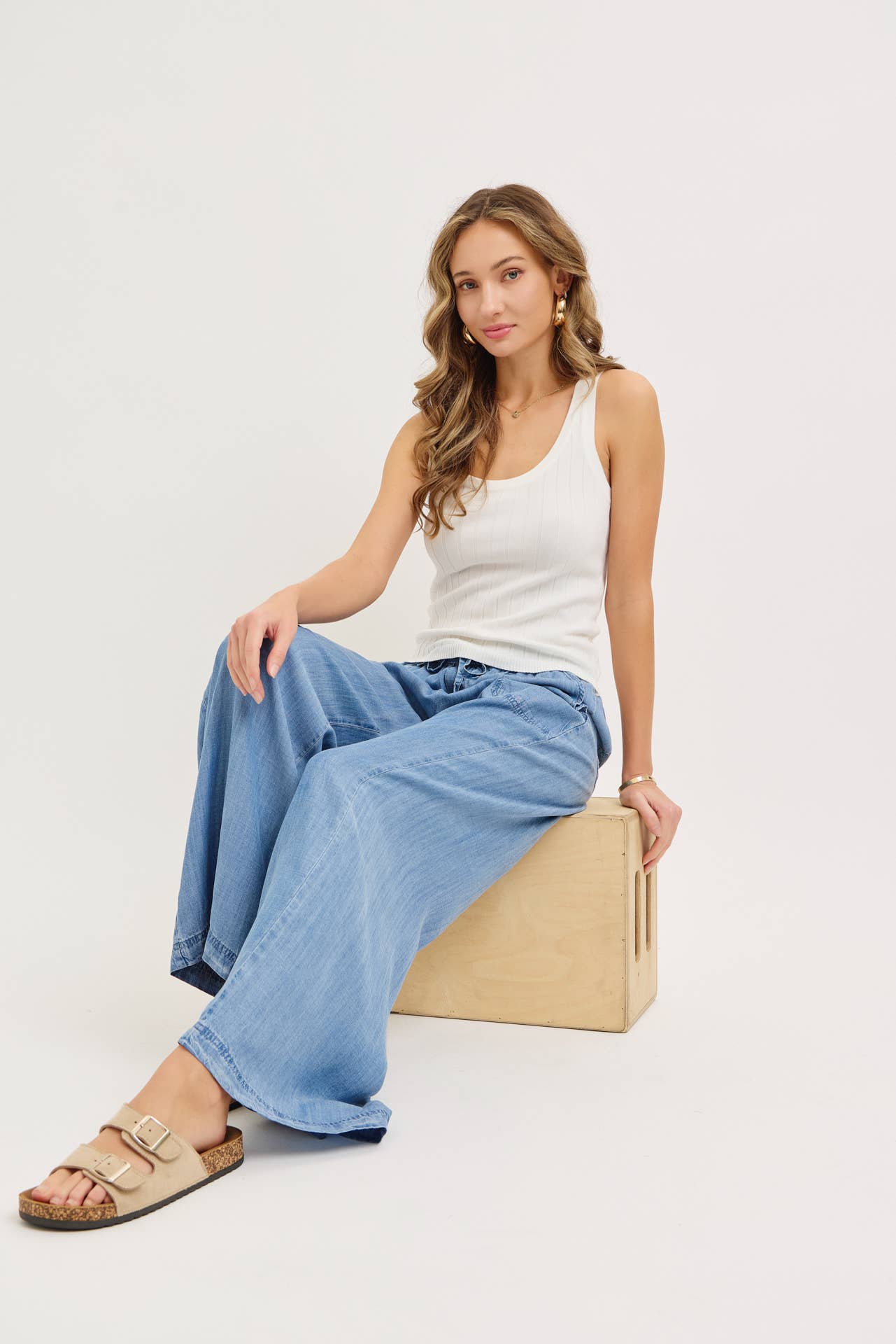 Elastic Waist Palazzo Pants