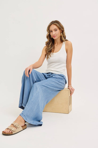 Elastic Waist Palazzo Pants